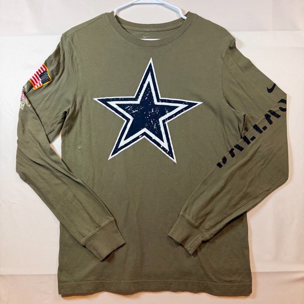 Nike Dallas Cowboys Salute To Service Long Sleeve Shirt NFL Green Men Size Small